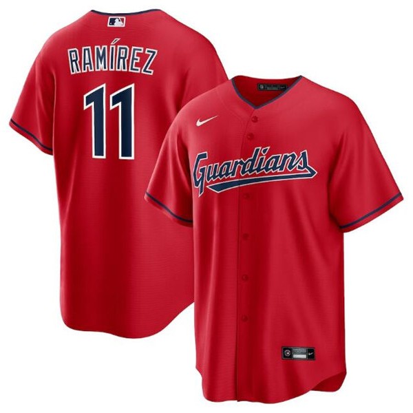 Cleveland Guardians #11 José Ramírez Red Cool Base Stitched Baseball Jersey