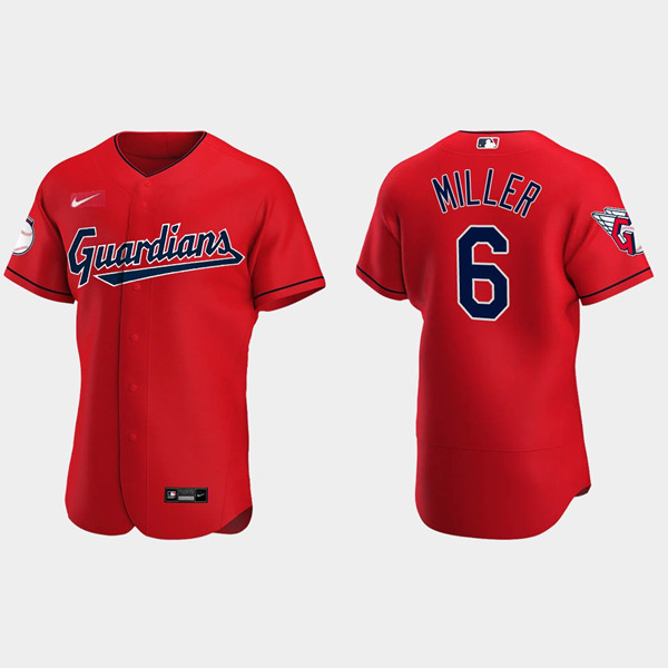 Cleveland Guardians #6 Owen Miller Red Flex Base Stitched Jersey