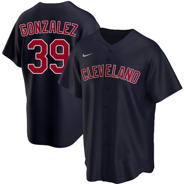 Cleveland Guardians #39 Oscar González Navy Cool Base Stitched Jersey
