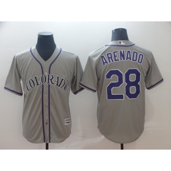 Colorado Rockies #28 Nolan Arenado "Nado" Grey Cool Base Stitched Jersey