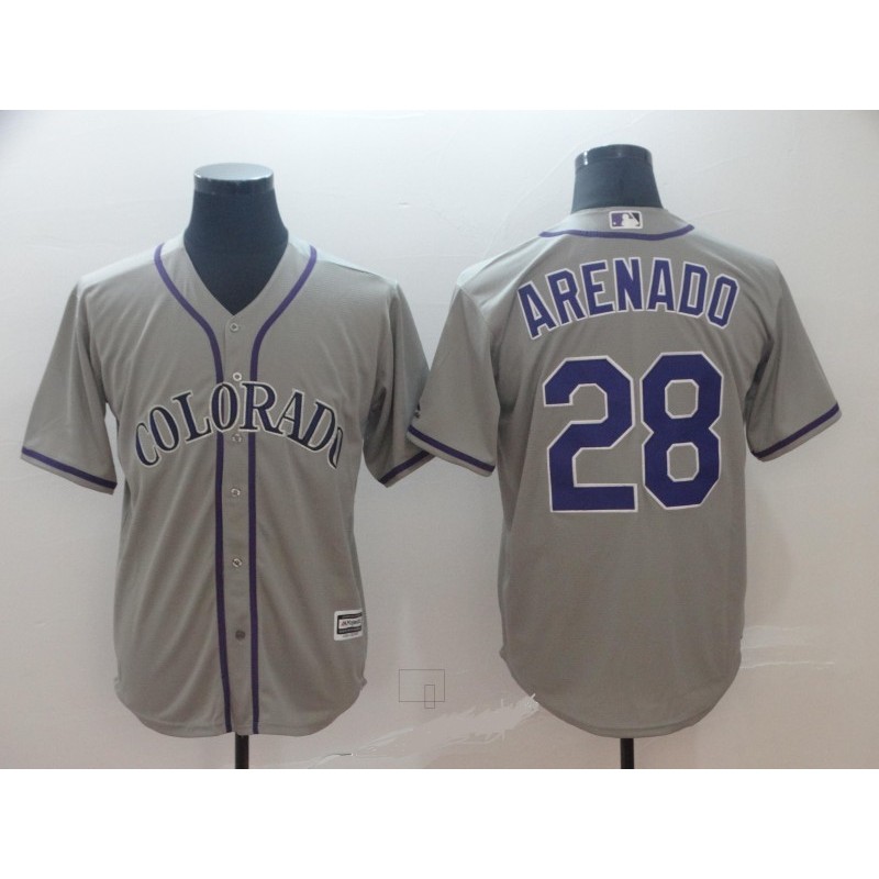 Colorado Rockies #28 Nolan Arenado "Nado" Grey Cool Base Stitched Jersey