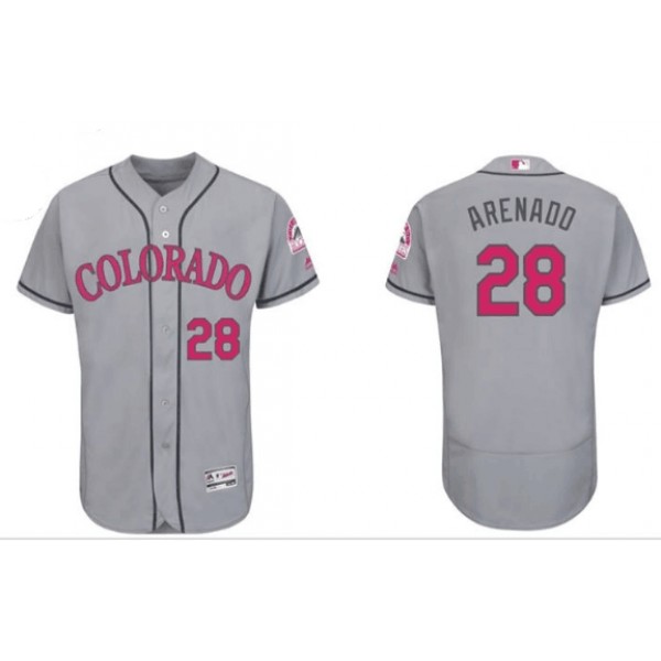 Colorado Rockies #28 Nolan Arenado Gray Flexbase Stitched Jersey