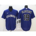 Colorado Rockies #19 Charlie Blackmon Blue Cool Base Stitched Jersey