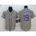 Colorado Rockies #19 Charlie Blackmon Grey Cool Base Stitched Jersey