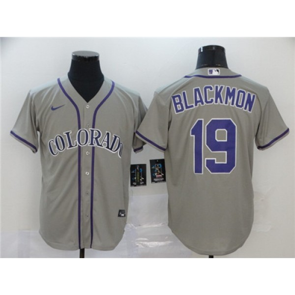 Colorado Rockies #19 Charlie Blackmon Grey Cool Base Stitched Jersey