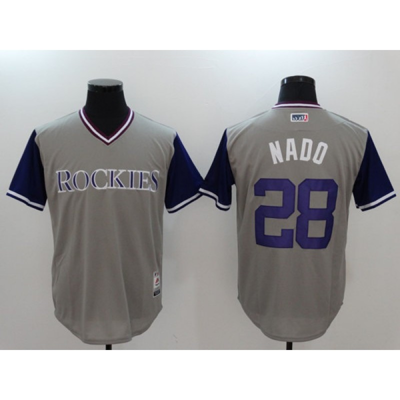 Colorado Rockies #28 Nolan Arenado Grey Stitched Jersey