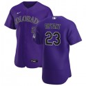 Colorado Rockies #23 Kris Bryant Purple Flex Base Stitched Jersey