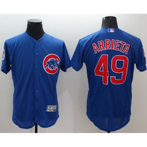 Cubs #49 Jake Arrieta Blue Flexbase Authentic Collection Stitched Jersey