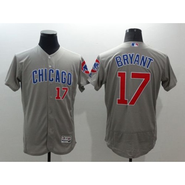 Cubs #17 Kris Bryant Grey Flexbase Authentic Collection Road Stitched Jersey
