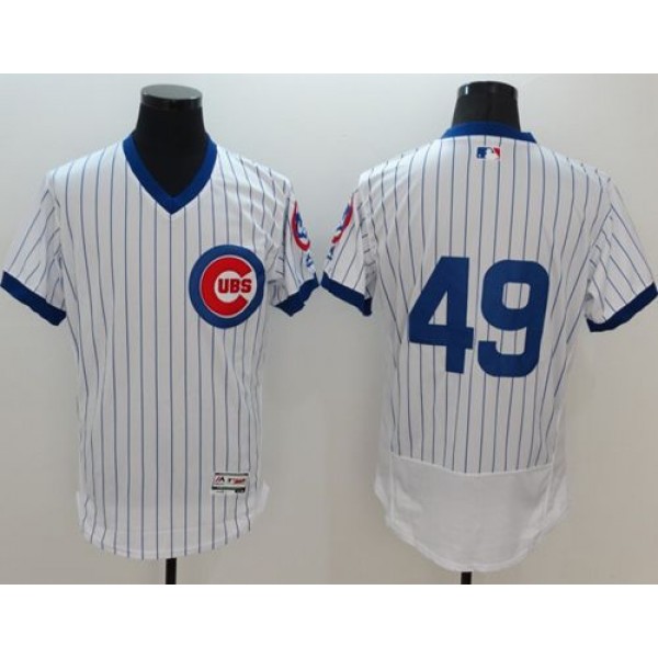 Cubs #49 Jake Arrieta White Flexbase Authentic Collection Cooperstown Stitched Jersey
