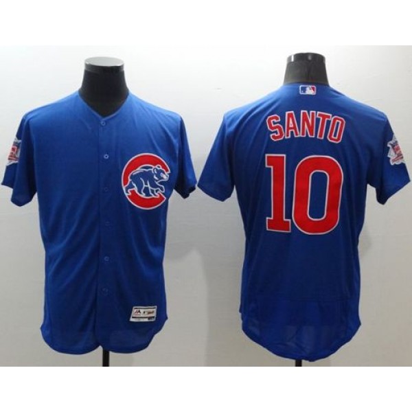 Cubs #10 Ron Santo Blue Flexbase Authentic Collection Stitched Jersey