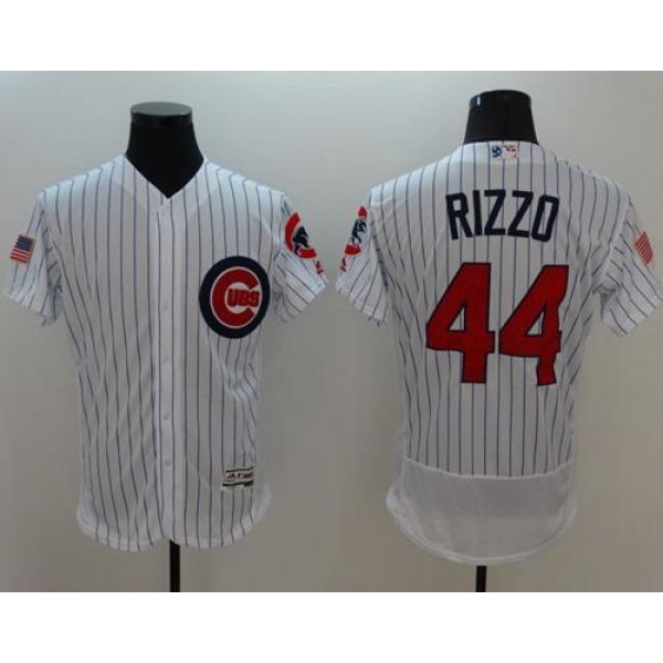 Cubs #44 Anthony Rizzo White Fashion Stars Stripes Flexbase Authentic Stitched Jersey