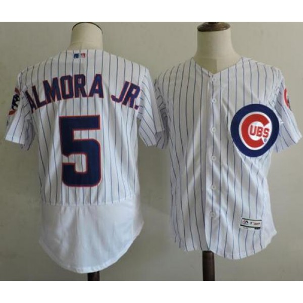 Cubs #5 Albert Almora Jr. White Flexbase Authentic Collection Stitched Jersey