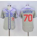 Cubs #70 Joe Maddon Grey Flexbase Authentic Collection Alternate Road Stitched Jersey