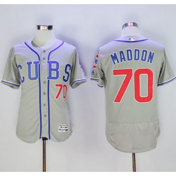 Cubs #70 Joe Maddon Grey Flexbase Authentic Collection Alternate Road Stitched Jersey