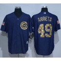 Cubs #49 Jake Arrieta Denim Blue Salute To Service Stitched Jersey