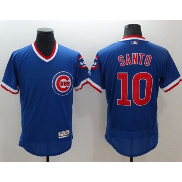 Cubs #10 Ron Santo Blue Flexbase Authentic Collection Cooperstown Stitched Jersey