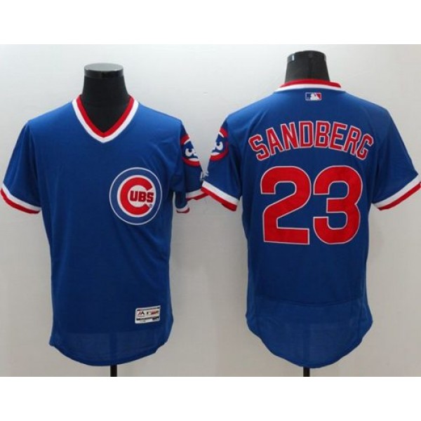 Cubs #23 Ryne Sandberg Blue Flexbase Authentic Collection Cooperstown Stitched Jersey