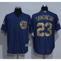 Cubs #23 Ryne Sandberg Denim Blue Salute To Service Stitched Jersey