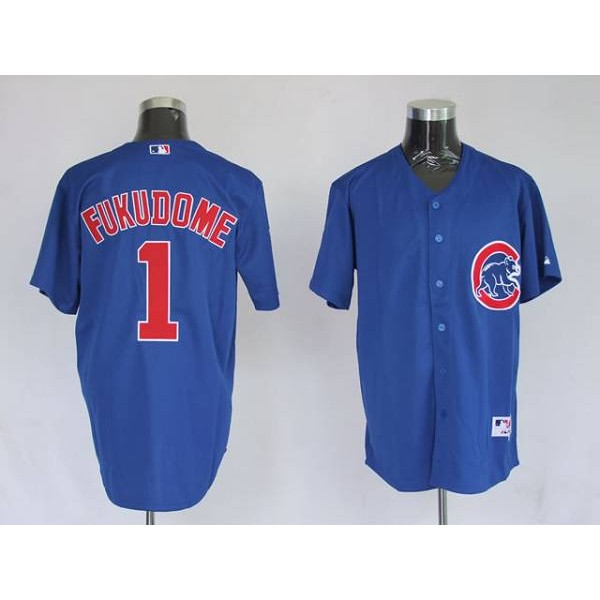 Cubs #1 Kosuke Fukudome Stitched Blue Jersey