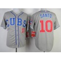 Cubs #10 Ron Santo Grey Alternate Road Cool Base Stitched Jersey