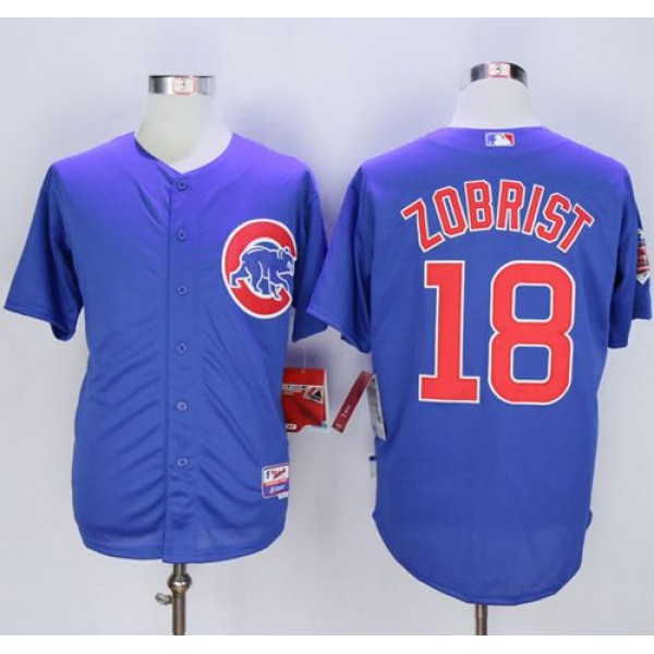 Cubs #18 Ben Zobrist Blue Alternate Cool Base Stitched Jersey