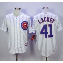 Cubs #41 John Lackey White Cool Base Stitched Jersey