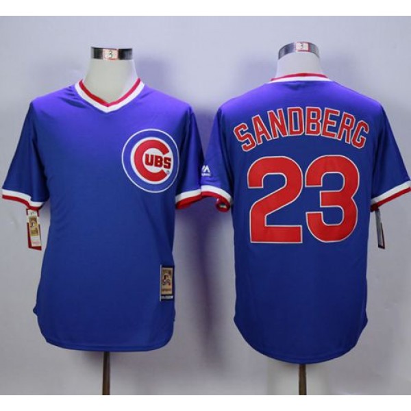 Cubs #23 Ryne Sandberg Blue Cooperstown Stitched Jersey