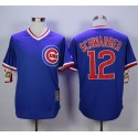 Cubs #12 Kyle Schwarber Blue Cooperstown Stitched Jersey