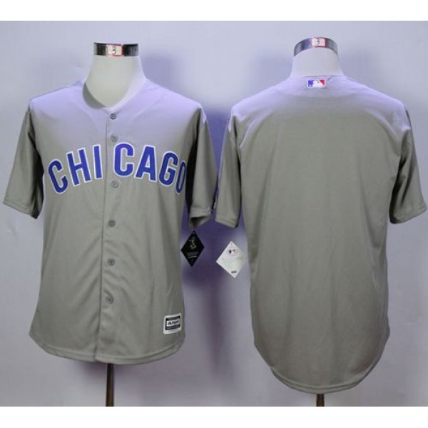 Cubs Blank Grey New Cool Base Road Stitched Jersey
