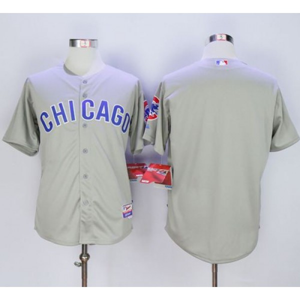 Cubs Blank Grey Road Cool Base Stitched Jersey