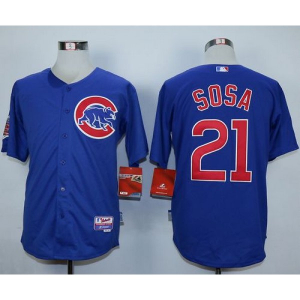 Cubs #21 Sammy Sosa Blue Alternate Cool Base Stitched Jersey