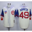 Cubs #49 Jake Arrieta Cream Blue 1942 Turn Back The Clock Stitched Jersey