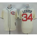 Cubs #34 Jon Lester Cream 1929 Turn Back The Clock Stitched Jersey