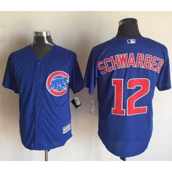 Cubs #12 Kyle Schwarber Blue New Cool Base Stitched Jersey