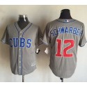 Cubs #12 Kyle Schwarber Grey New Cool Base Stitched Jersey