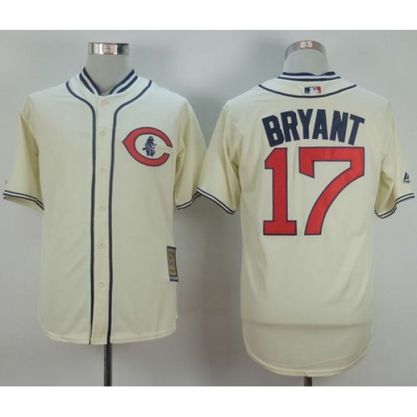 Cubs #17 Kris Bryant Cream 1929 Turn Back The Clock Stitched Jersey