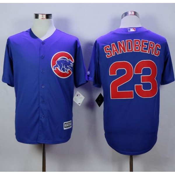 Cubs #23 Ryne Sandberg Blue New Cool Base Stitched Jersey