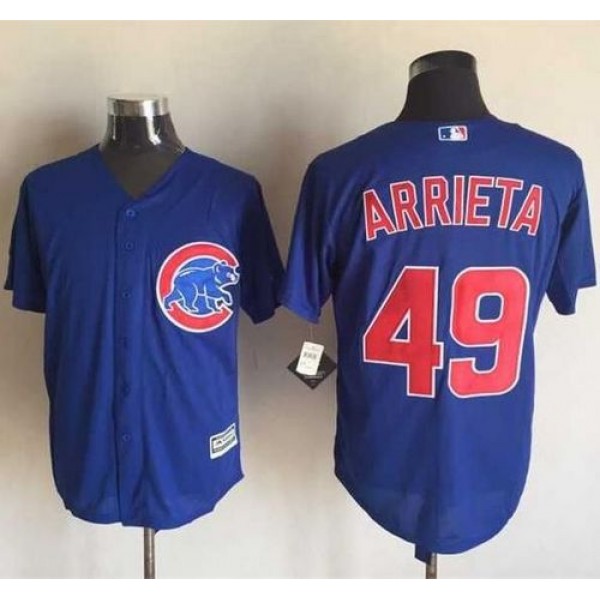 Cubs #49 Jake Arrieta Blue New Cool Base Stitched Jersey