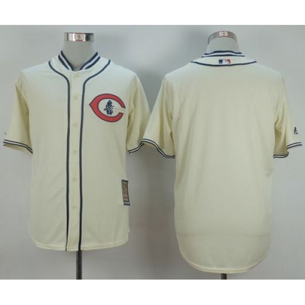 Cubs Blank Cream 1929 Turn Back The Clock Stitched Jersey