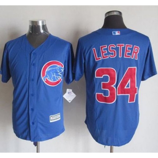 Cubs #34 Jon Lester Blue New Cool Base Stitched Jersey