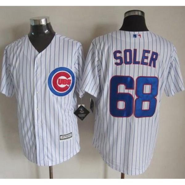 Cubs #68 Jorge Soler White Strip New Cool Base Stitched Jersey