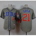 Cubs #21 Sammy Sosa Grey Alternate Road Cool Base Stitched Jersey