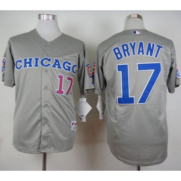 Cubs #17 Kris Bryant Grey 1990 Turn Back The Clock Stitched Jersey