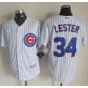 Cubs #34 Jon Lester White Strip New Cool Base Stitched Jersey