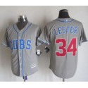 Cubs #34 Jon Lester Grey Alternate Road New Cool Base Stitched Jersey