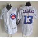 Cubs #13 Starlin Castro White Strip New Cool Base Stitched Jersey