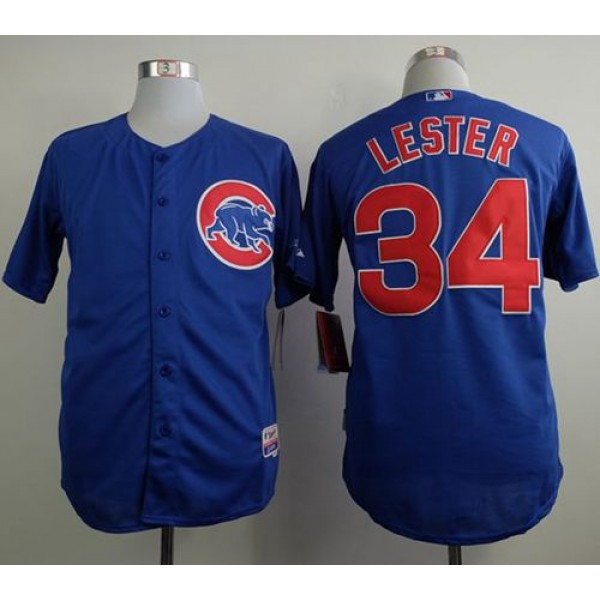 Cubs #34 Jon Lester Blue Cool Base Stitched Jersey
