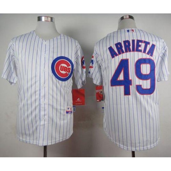 Cubs #49 Jake Arrieta White Home Cool Base Stitched Jersey