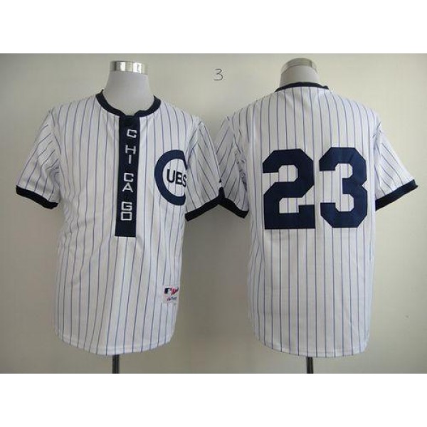 Cubs #23 Ryne Sandberg White 1909 Turn Back The Clock Stitched Jersey